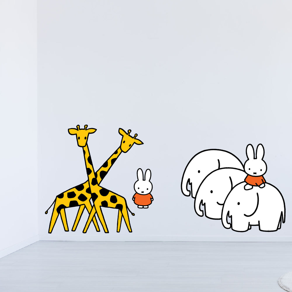 miffy with giraffes and elephants